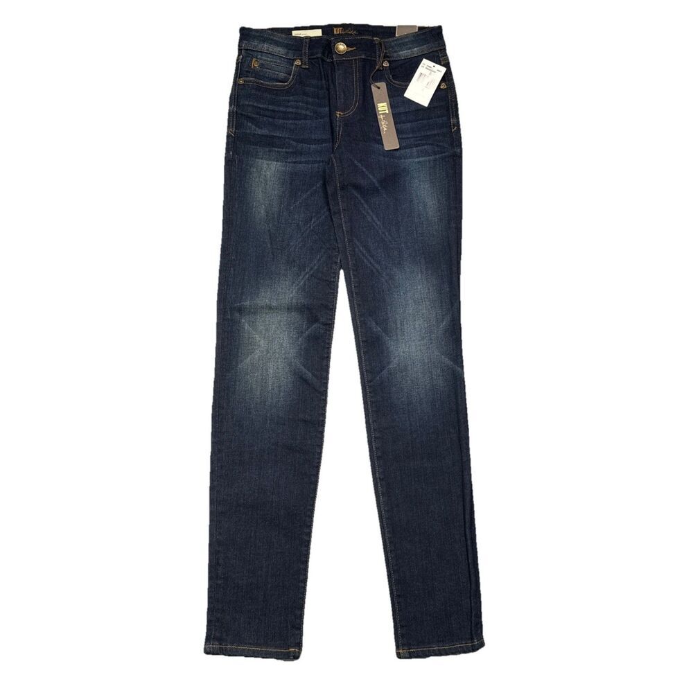 Kut from the Kloth Diana Skinny Jeans 0 (27x31) Blue Distress Stretch Womens NWT